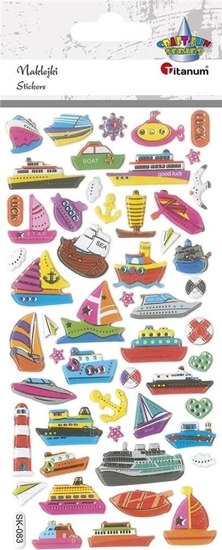 Изображение Titanum Naklejki wypuke statki mix 54szt