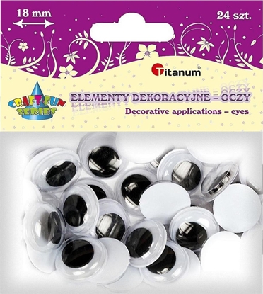 Изображение Titanum Oczy bez kleju i rzs 18mm 24szt