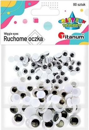 Изображение Titanum Oczy bez kleju i rzs mix 80szt