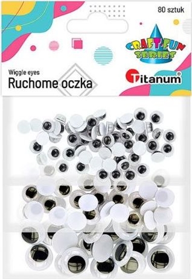 Изображение Titanum Oczy bez kleju i rzs mix 80szt