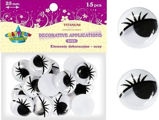 Изображение Titanum Oczy bez kleju z rzsami 25mm mix 15szt