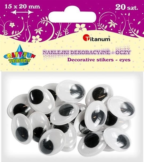 Изображение Titanum Oczy ruchome 15x20mm samoprzylepne 20szt,CRAFT-FUN