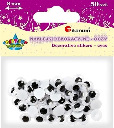 Изображение Titanum Oczy ruchome 8mm samoprzylepne 50szt, CRAFT-FUN