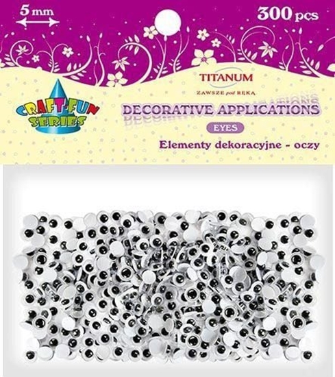 Изображение Titanum Oczka ruchome 5mm bez kleju 300 szt, CRAFT-FUN