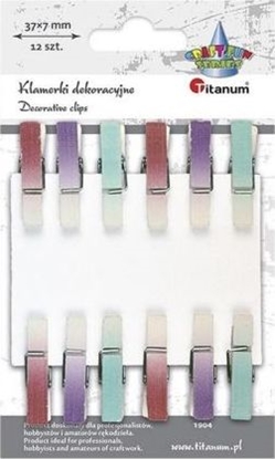 Изображение Titanum Ozdoba drewniana Klamerki ombre 7x45mm mix 12szt