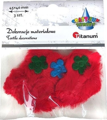 Attēls no Titanum Ozdoba materiaowa serca 45x40mm czerwone 3szt