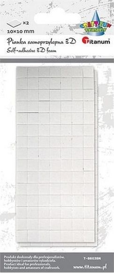 Picture of Titanum Pianka samoprzylepna 3D 10x10mm biaa 2szt