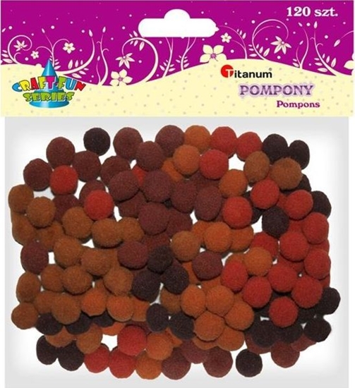 Picture of Titanum Poliestrowe pompony 10mm 120szt brzowe CRAFT-FUN