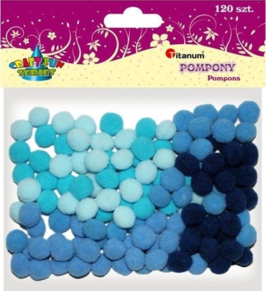 Picture of Titanum Poliestrowe pompony 10mm 120szt niebiesk CRAFT-FUN