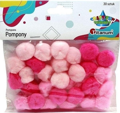 Picture of Titanum Pompony akrylowe 25mm róowe 30szt