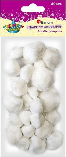 Picture of Titanum Pompony akrylowe biae 20szt.