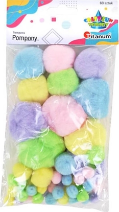 Picture of Titanum Pompony akrylowe mix kolorów pastelowych 60szt
