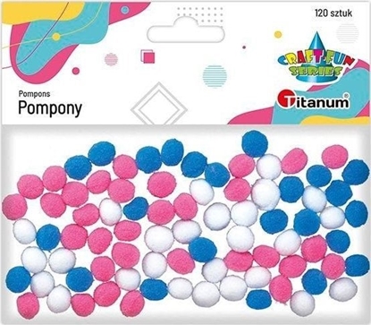 Attēls no Titanum Pompony poliestrowe 10mm mix 120szt