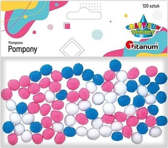 Picture of Titanum Pompony poliestrowe 10mm mix 120szt