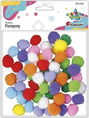 Picture of Titanum Pompony poliestrowe 20mm mix 60szt