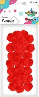 Picture of Titanum Pompony poliestrowe 25mm czerwone 30szt
