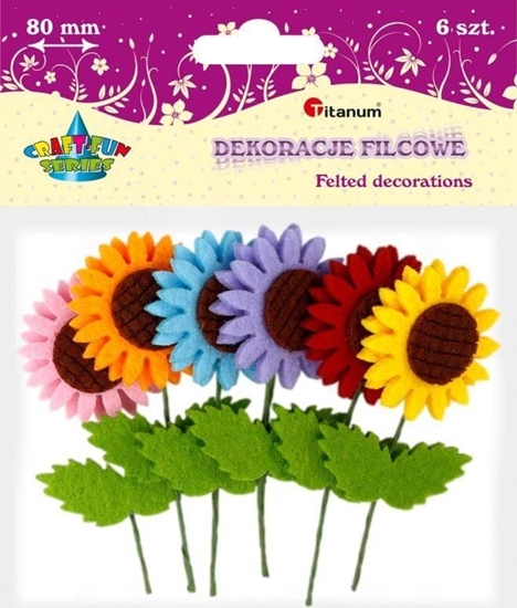 Picture of Titanum Soneczniki 3D ozdoby filcowe 80mm, 6szt CRAFT-FUN