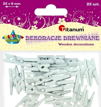 Picture of Titanum Spinacz drewniany 25x8mm a"25szt.biay C293