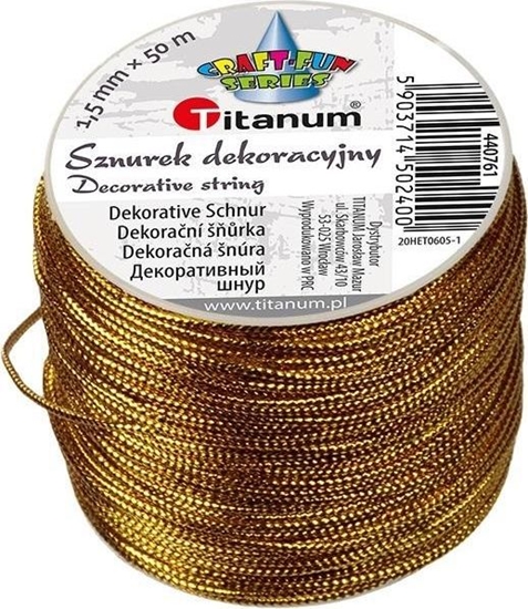 Picture of Titanum Sznurek metalizowany z rdzeniem 1.5mmx30m zoty