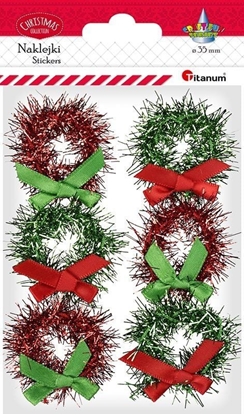 Attēls no Titanum Wianki witeczne naklejki 6szt 35mm CRAFT-FUN