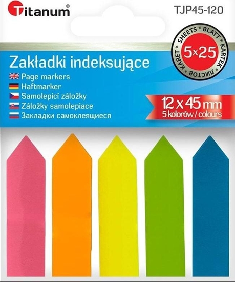 Picture of Titanum Zakadki indeksujce fluo 12x45mm 5x25 kartek