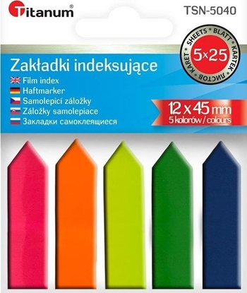 Attēls no Titanum Zakadki indeksujce fluo 12x45mm 5x25 kartek