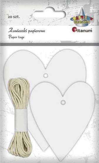 Picture of Titanum Zawieszki papierowe serca biae mix 20szt