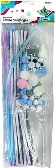 Picture of Titanum Zestaw druciki, pompony, oczka pastelowy 80szt