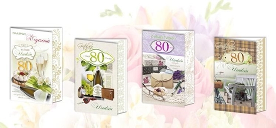 Picture of Top Graphic Karnet B6 brokat z margin.80-Urodziny (10szt.) MIX