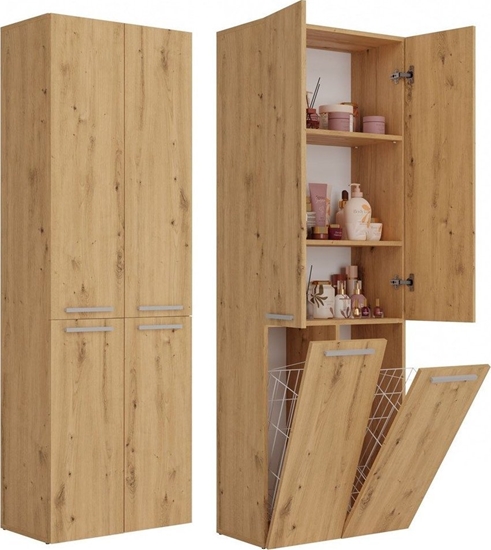 Picture of Topeshop Supek azienkowy, wysoki, Nel, 60x30x174 cm, db artisan, mat