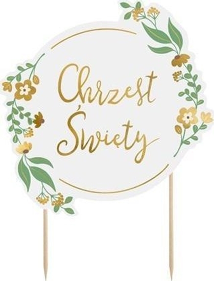 Изображение Topper na tort Chrzest wity mix 15x20cm