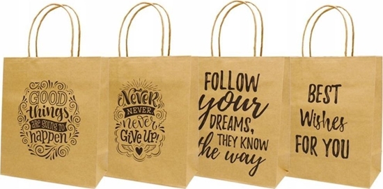 Picture of Torba prezentowa 21x25,5 Brown Craft mix