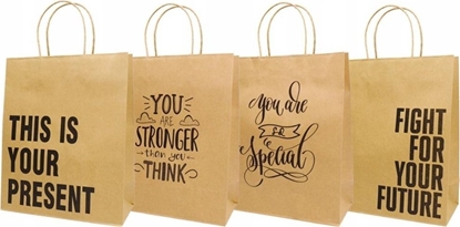 Изображение Torba prezentowa 26x62 Brown Craft mix