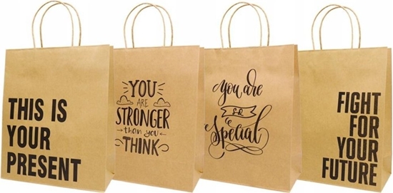 Изображение Torba prezentowa 26x62 Brown Craft mix