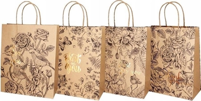 Изображение Torba prezentowa brown kraft 26x32cm hotstamp mix