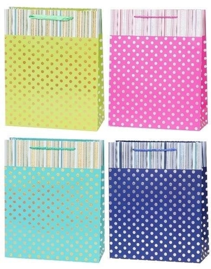 Picture of Torebka Lux 30x42x12cm kropki mix ROZETTE