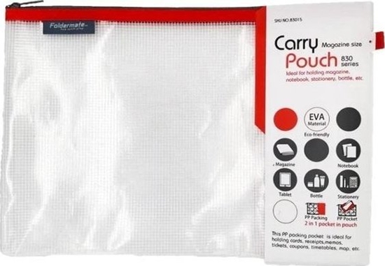 Picture of Torebka na zamek A4 35x24cm Mesh Eva czerwona