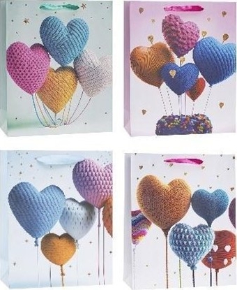 Picture of Torebka ozdobna 18x23x8 serce mix ROZETTE