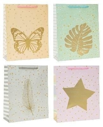 Picture of Torebka ozdobna 18x24x8cm hot-stamp mix ROZETTE