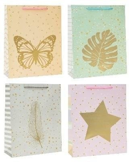 Picture of Torebka ozdobna 18x24x8cm hot-stamp mix ROZETTE