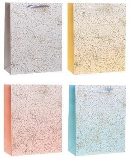 Picture of Torebka ozdobna 26x23x12cm hot-stamp mix ROZETTE