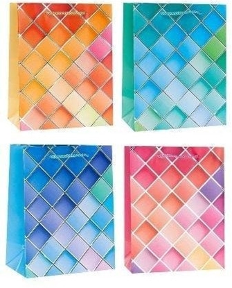 Picture of Torebka ozdobna 26x32x10cm hot-stamp mix ROZETTE