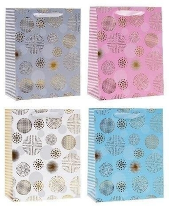 Picture of Torebka ozdobna 26x32x10cm hot-stamp mix ROZETTE