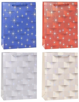 Picture of Torebka ozdobna 26x32x10cm hot-stamp mix ROZETTE