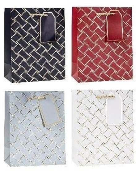 Picture of Torebka ozdobna 26x32x10cm hot-stamp mix ROZETTE