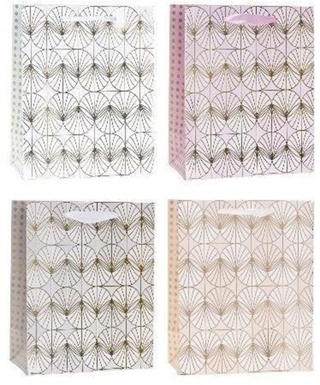 Picture of Torebka ozdobna 26x32x12cm hot-stamp mix ROZETTE