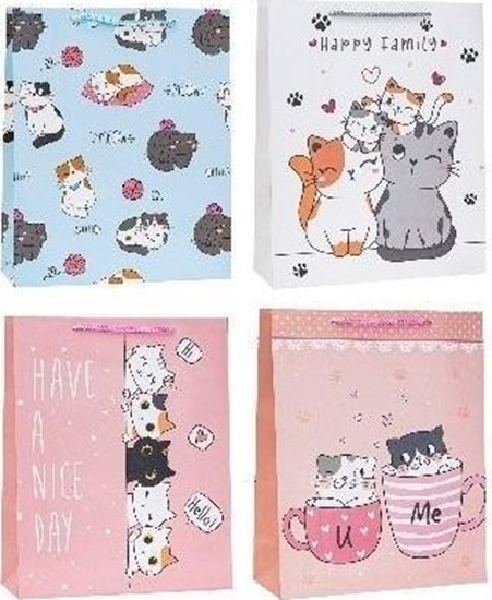 Picture of Torebka ozdobna Kotki 18x24x8cm mix ROZETTE