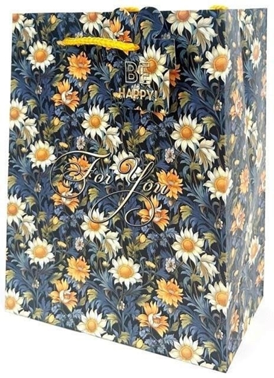 Picture of Torebka ozdobna matowa 18x23x10cm Kwiaty