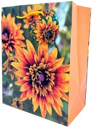 Picture of Torebka ozdobna matowa 18x23x10cm Kwiaty