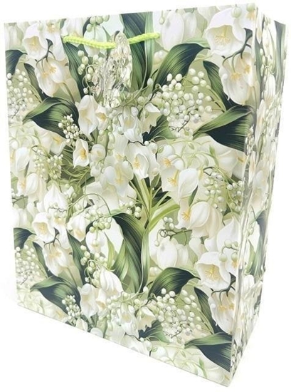 Picture of Torebka ozdobna matowa 26x32x12cm Konwalie